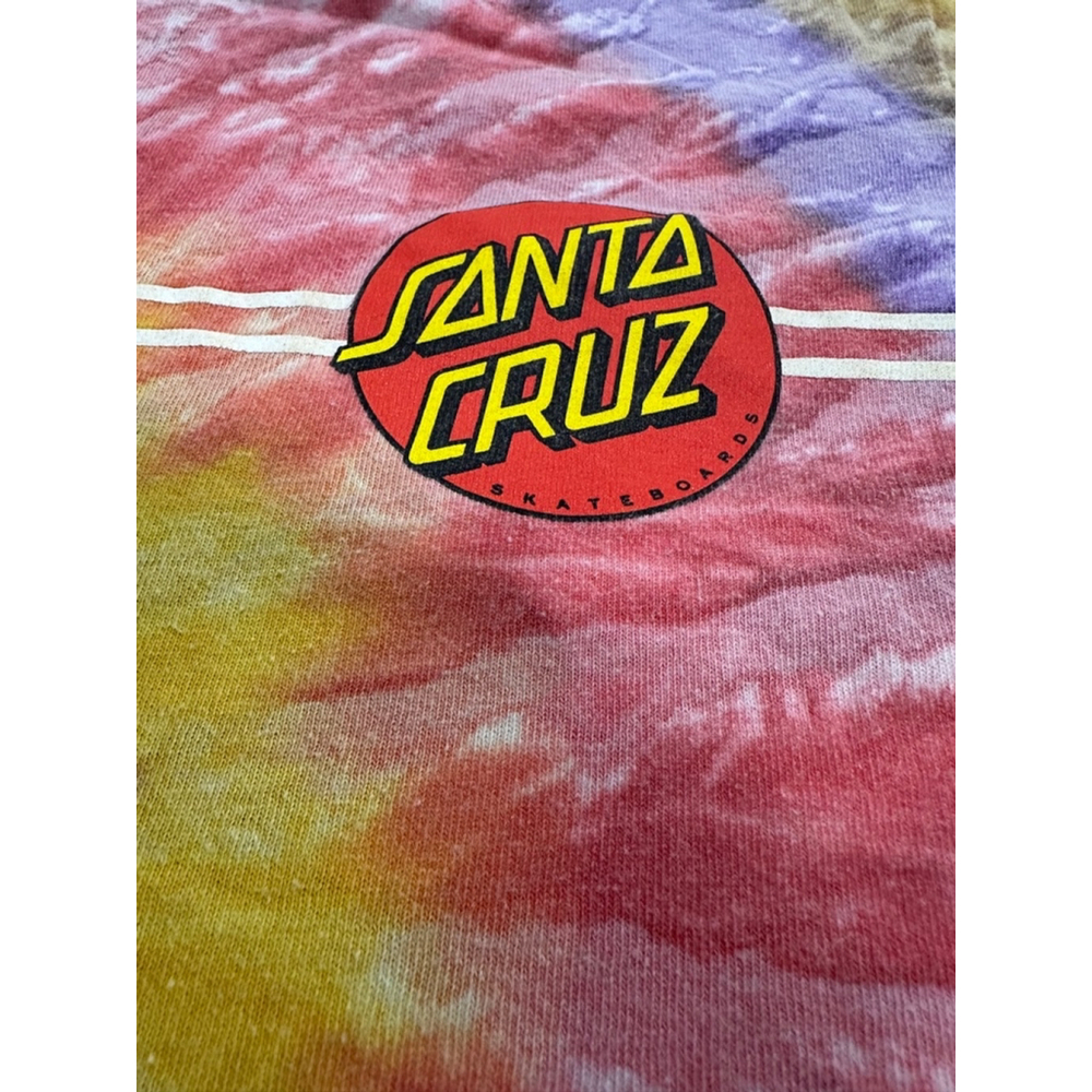 Santa Cruz T-Shirt Size S Yellow Red Tie Dye - Picture 2 of 5